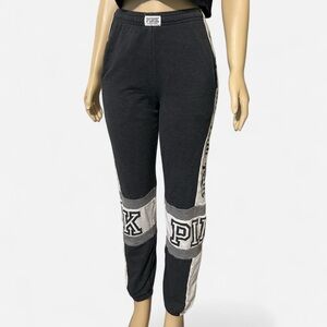 PINK Victoria's Secret White and Gray Joggers